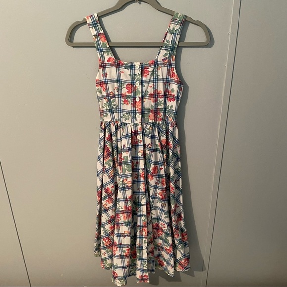 ESPRIT Kids Floral Plaid Midi Sun Dress Size Small - Picture 3 of 10